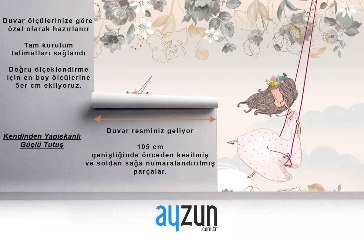 Prenses Ve Unicorn Çocuk Odası Duvar Kağıdı