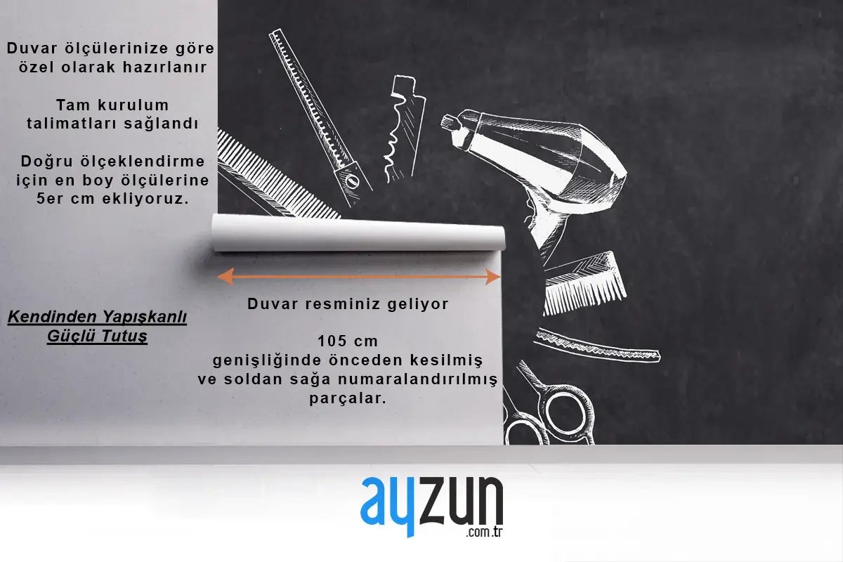 Profesyonel Kuaför Aletleri Erkek Berber Duvar Kağıdı