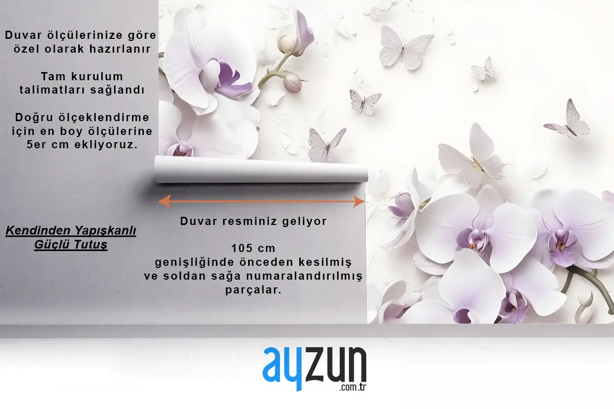 Mor Orkide Çiçek Duvar Kağıdı 