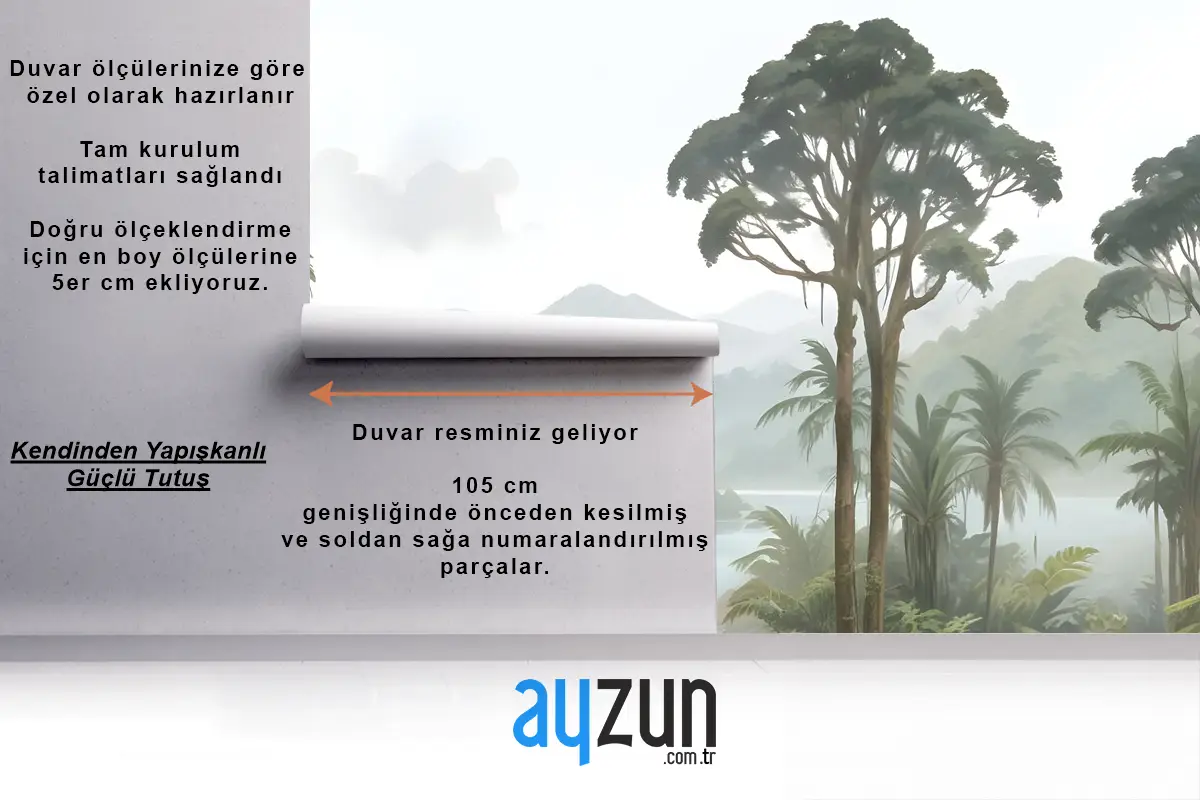 Yağmur Ormanı Doğa Ağaç Manzara Duvar Kağıdı 