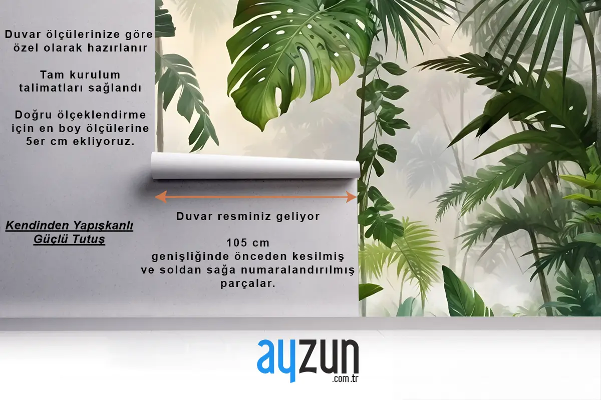 Gerçekçi Tropikal Orman Bitkileri Manzara Duvar Kağıdı 