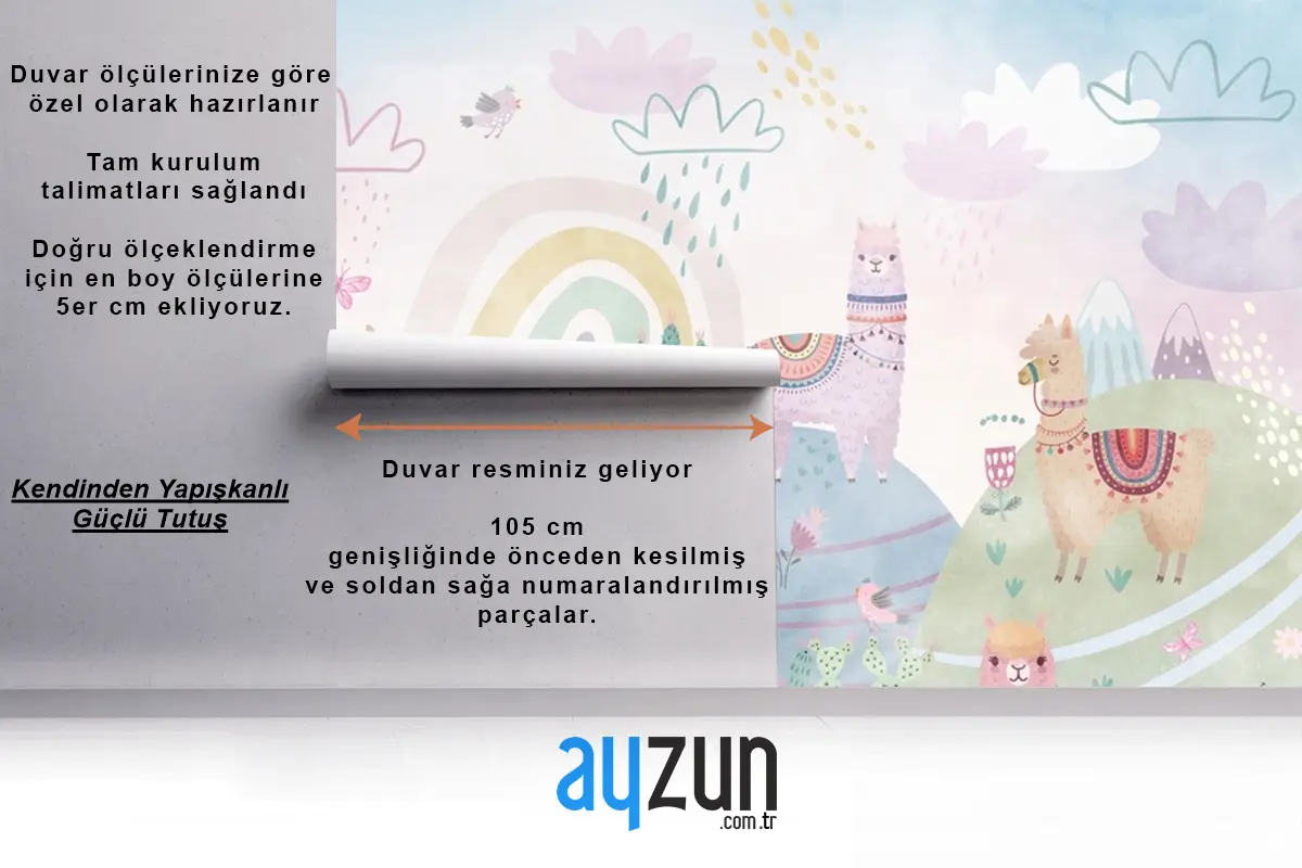 Renkli Yaban Hayatı Çocuk Odası Duvar Kağıdı
