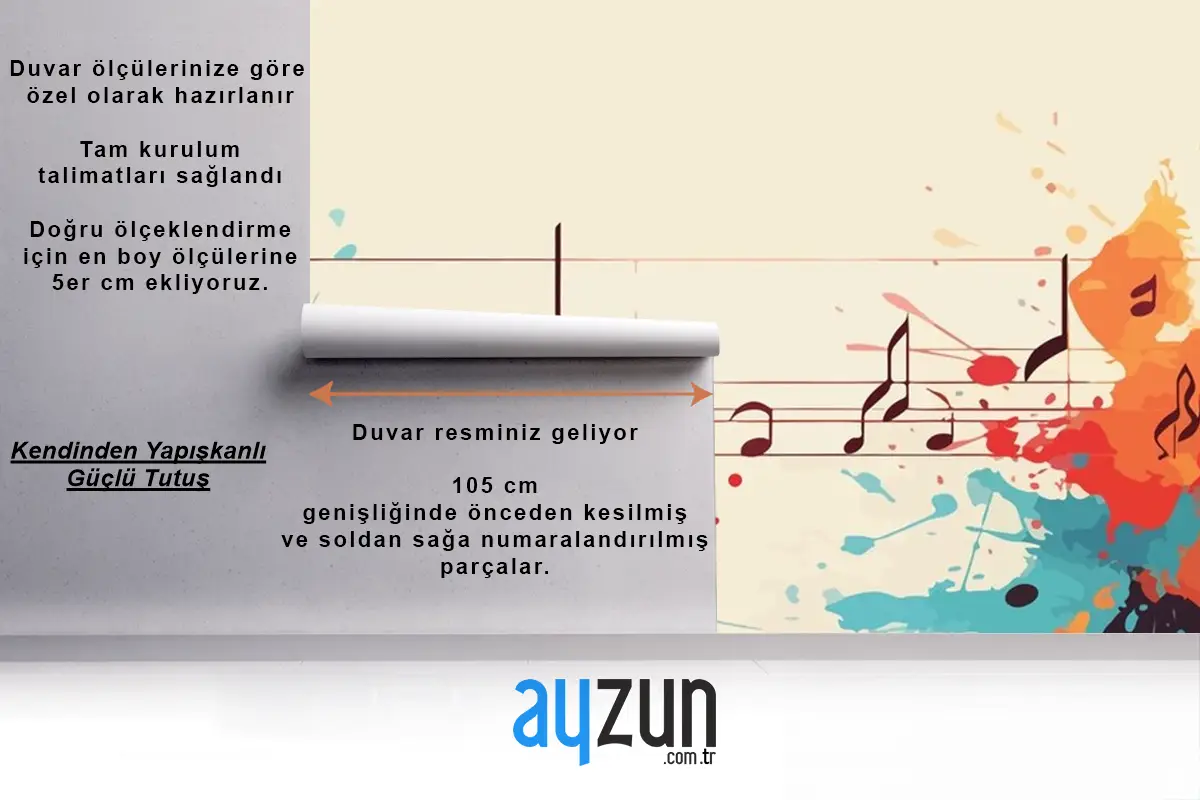 Runge Doku Ve Notalarla Vintage Müzik Duvar Kağıdı