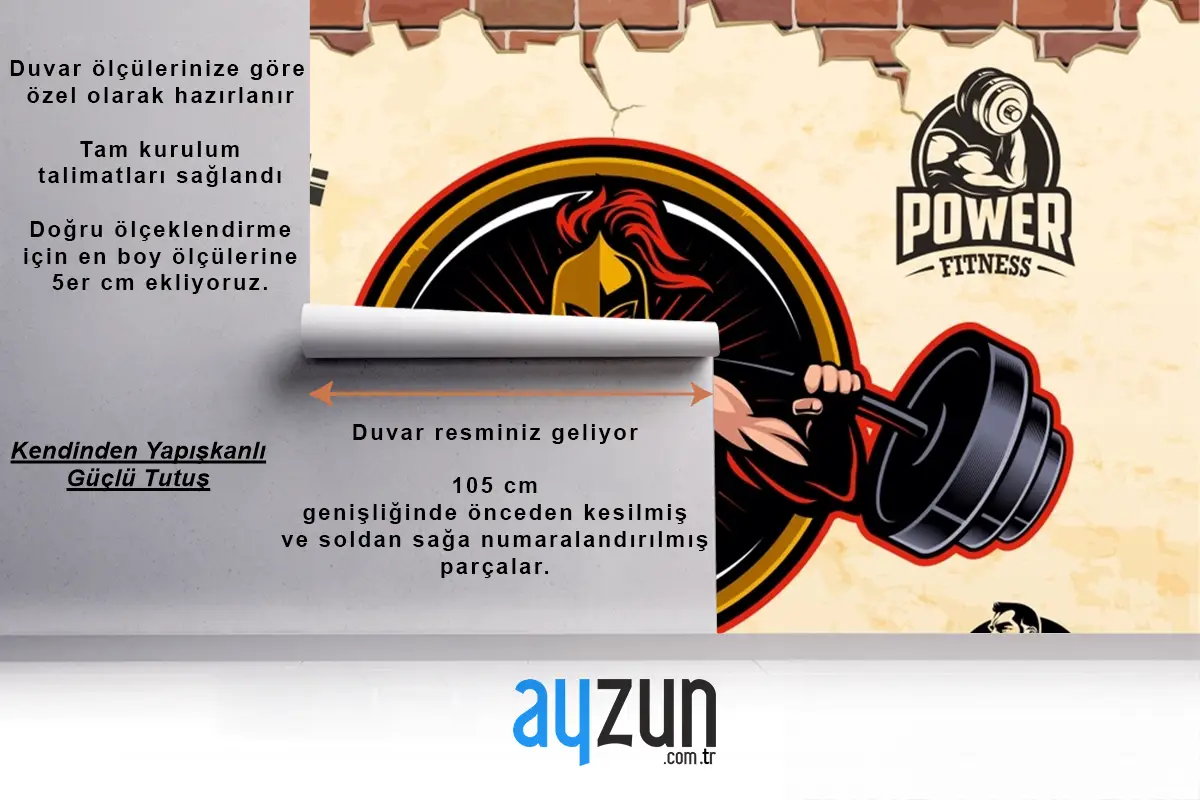 Sarı Arka Plan Viking Temalı Spor Salonu Duvar Kağıdı