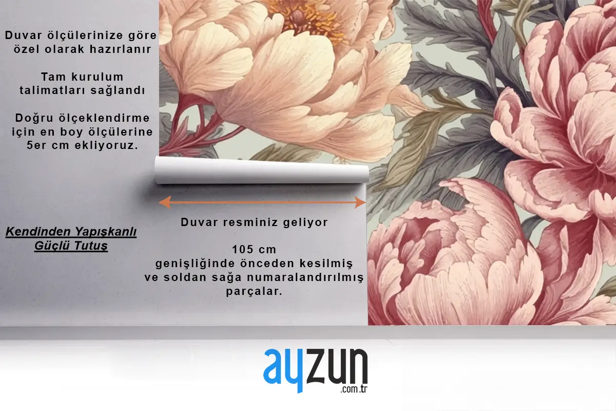 Pembe Şakayık Çiçekleri Ile Sorunsuz Boho Çiçek Desenli Yatak Odası Duvar Kağıdı