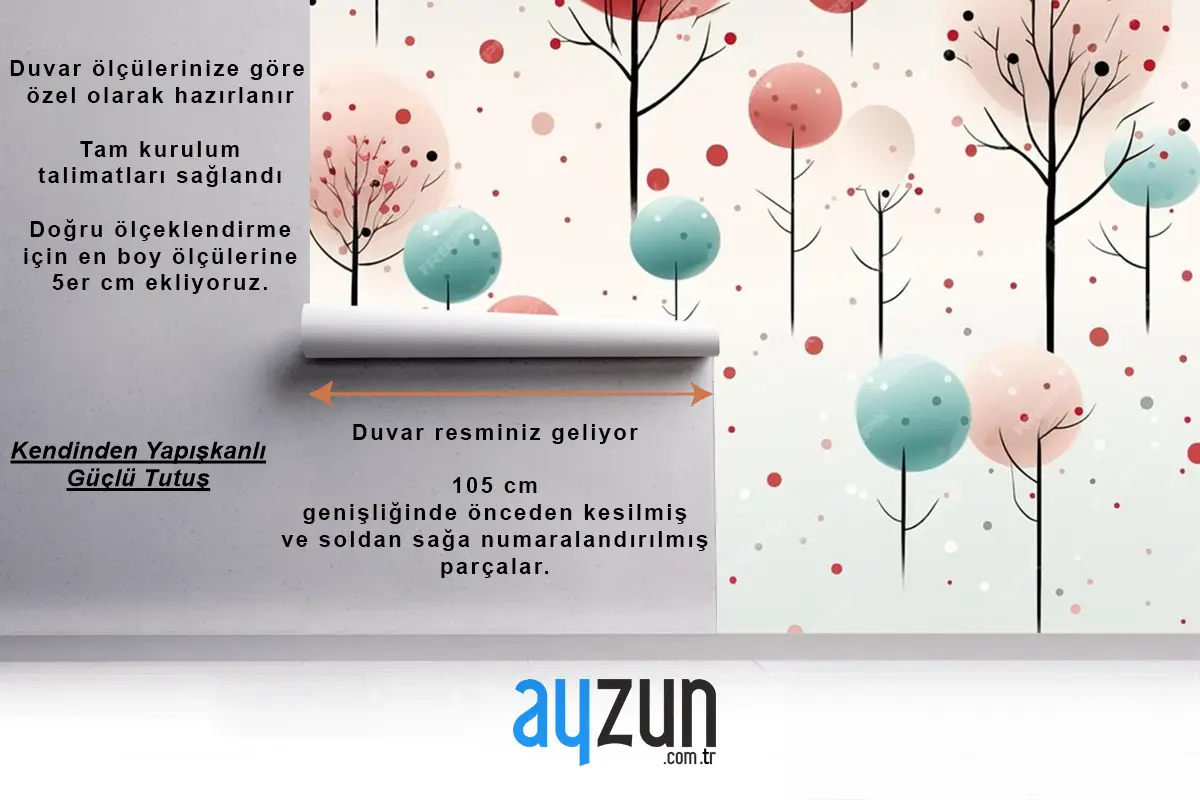 Ladin Ve Noel Ağaçları, Ay Yıldızları Ve Tilki Ile Kusursuz Desen Stilize Edilmiş Ve Grafik Çocuk Odası Duvar Kağıdı