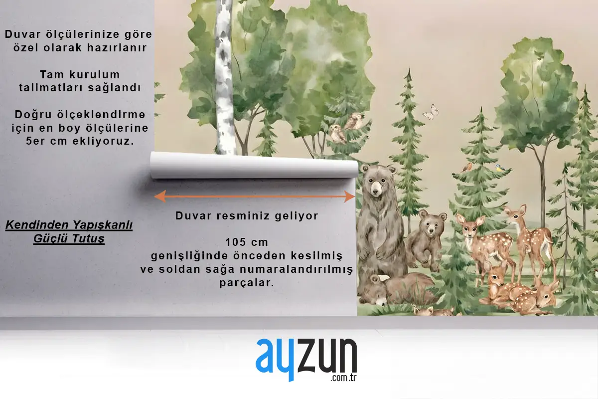 Sevimli Dostlar Çocuk Odası Duvar Kağıdı