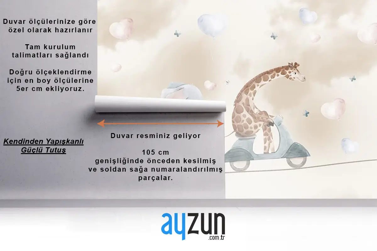 Sevimli Safari Hayvanları Duvar Kağıdı Çocuk Odası Çocuk Odası Duvar Kağıdı