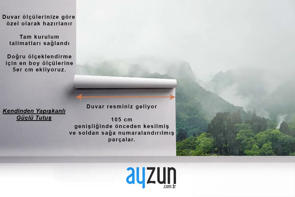 Sisli Dağlar Ve Orman Manzarası Duvar Kağıdı