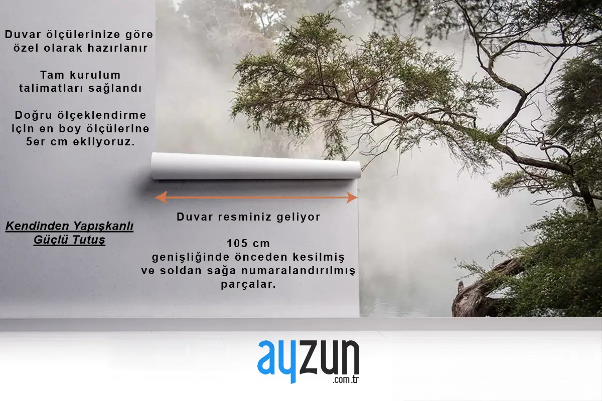 Sisli Orman Içerisinde Ağaç Dalları Ve Yapraklar Duvar Kağıdı