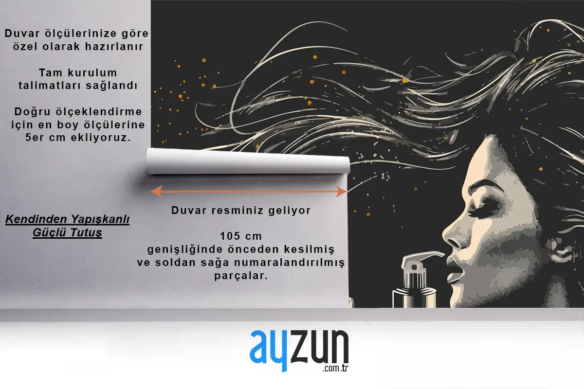 Siyah Arkaplanda Saç Spreyi Uygulayan Zarif Kadın Kuaför Duvar Kağıdı