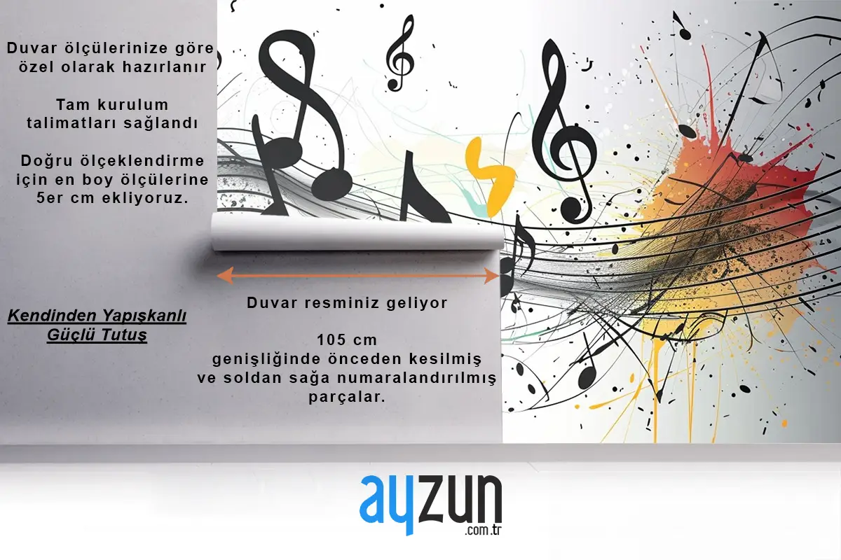 Siyah Müzik Notaları Duvar Kağıdı