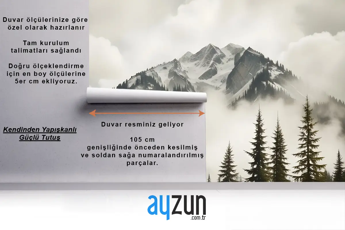 Karlı Dağ Manzarası Duvar Kağıdı 