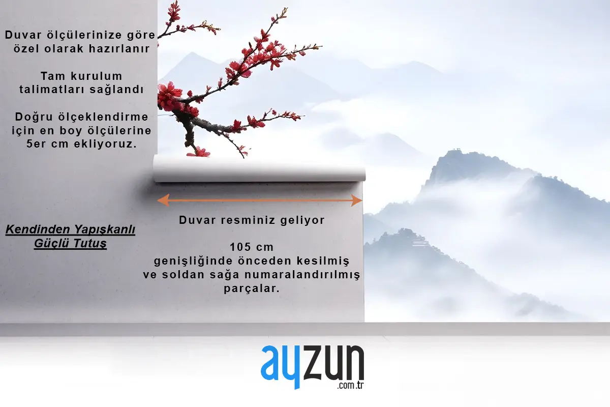 Kiraz Çiçeği Duvar Kağıdı  Ile Karlı Dağ Manzarası
