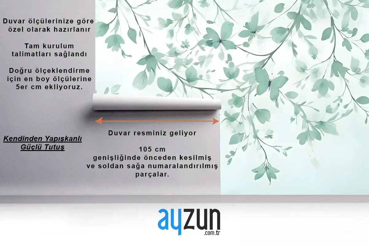 Yumuşak Yeşil Çiçeği Duvar Kağıdı 