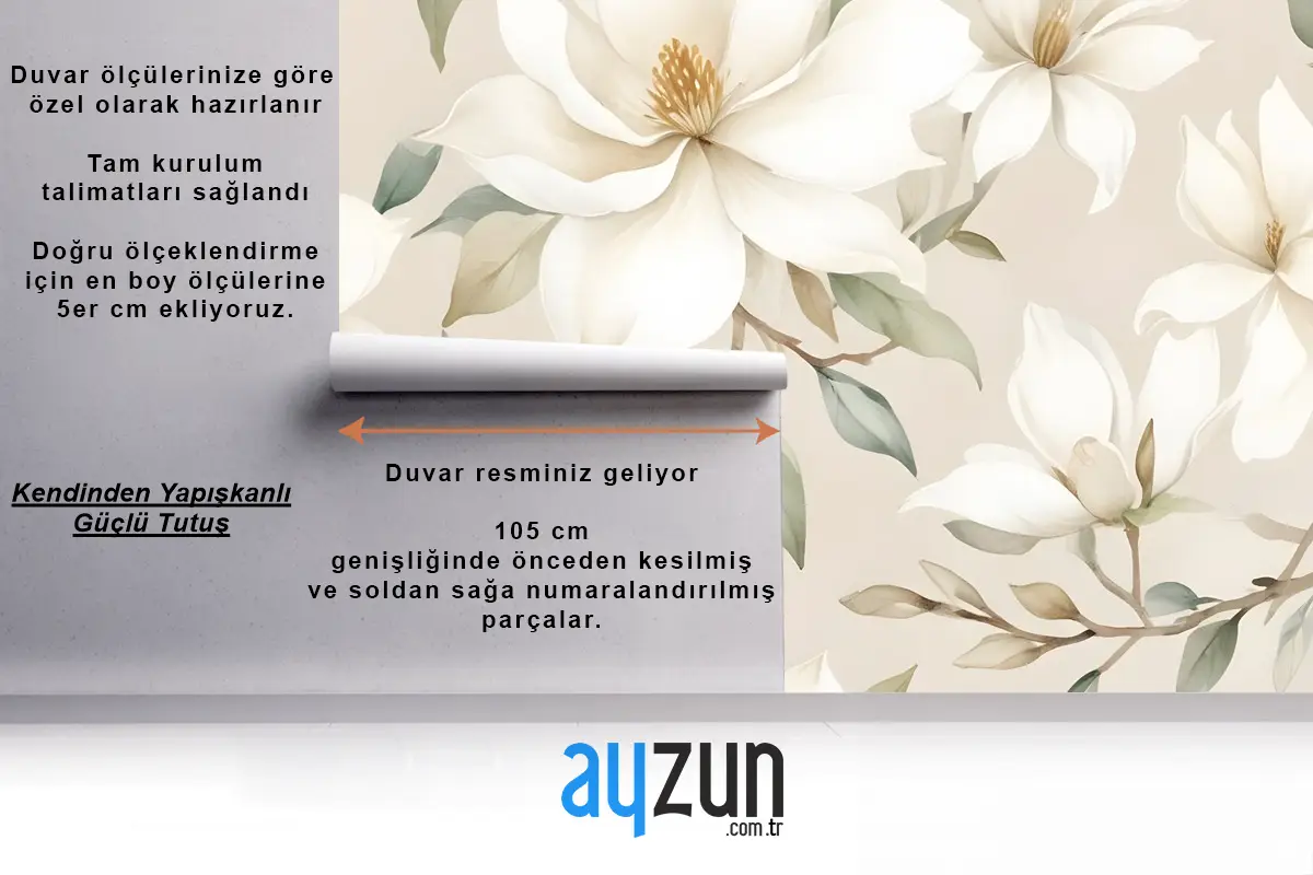 Yumuşak Manolya Çiçek Duvar Kağıdı 