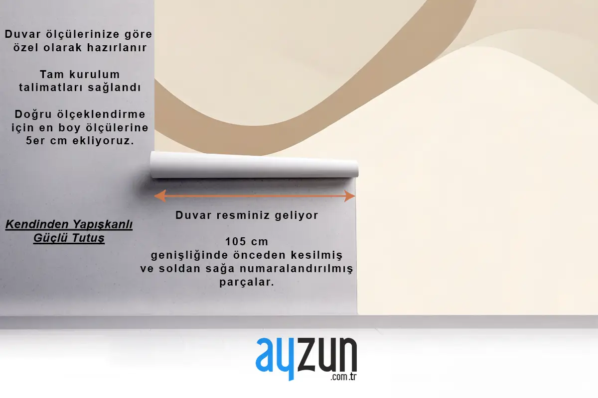 Yumuşak Nötr Kesilmiş Soyut Şekiller Oturma Odası Salon Duvar Kağıdı