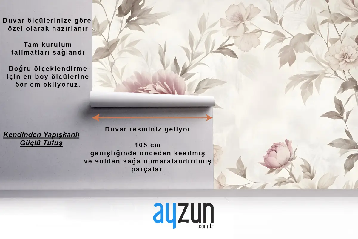 Yumuşak Şakayık Çiçek Vintage Duvar Kağıdı 