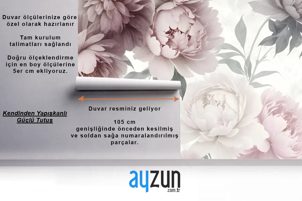 Yumuşak Şakayık Çiçek Yatak Odası Duvar Kağıdı