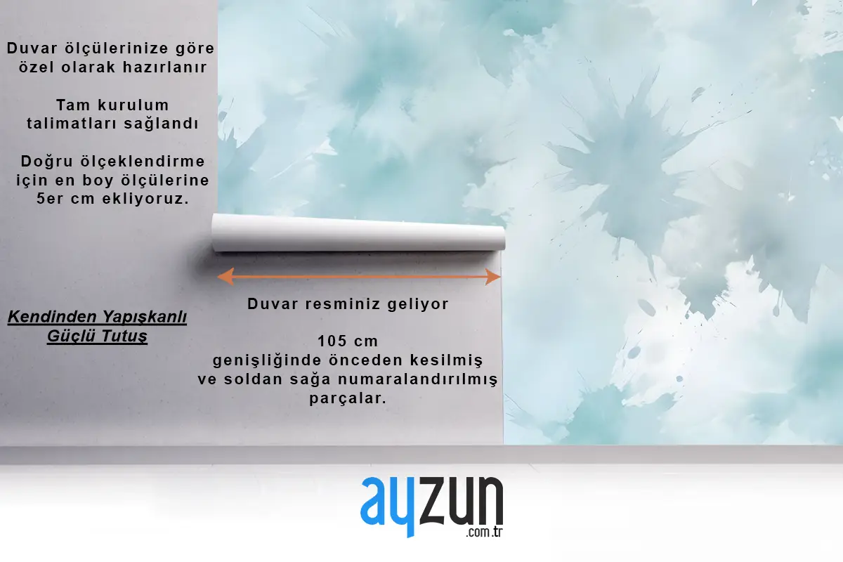 Yumuşak Turkuaz Fırça Duvar Kağıdı 