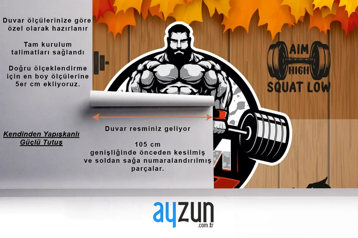 Sonbahar Temalı Gym Halter Spor Salonu Duvar Kağıdı