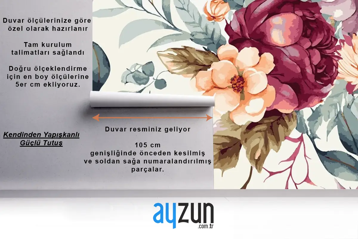 Soyut Çiçek Sanat Arka Plan Şablonu Botanik Suluboya Duvar Kağıdı 