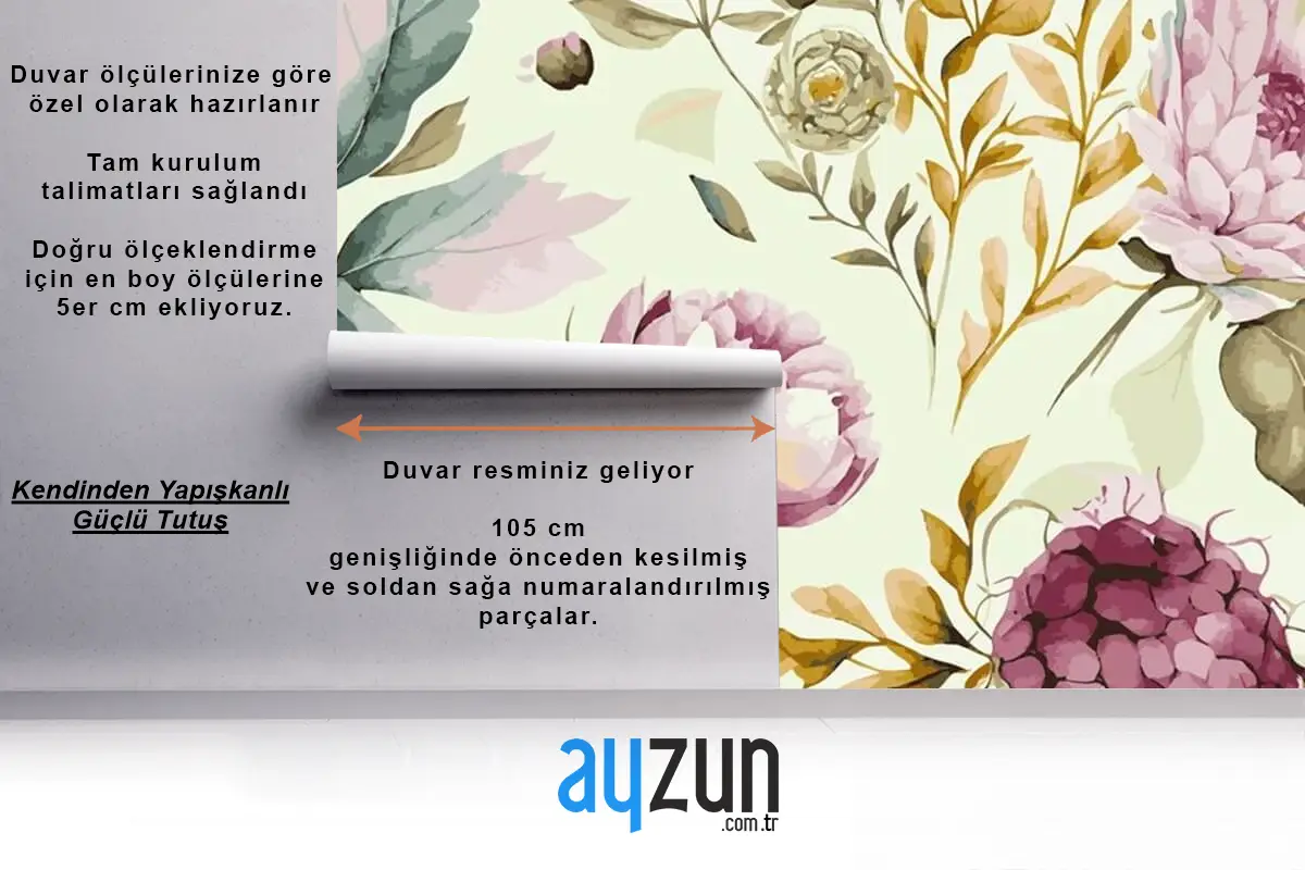 Soyut Çiçek Sanat Arka Plan Şablonu Botanik Suluboya Duvar Kağıdı 