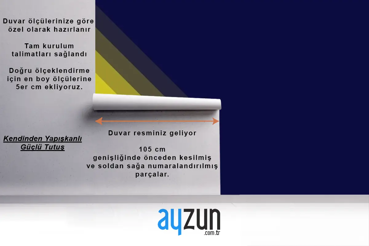 Soyut Teknoloji Geometrik Şekil Sarı Lacivert Duvar Kağıdı