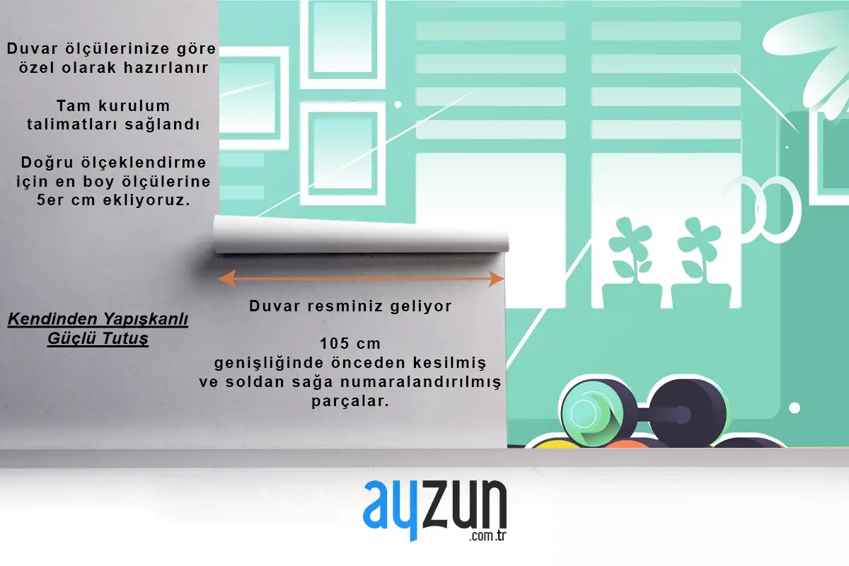 Spor Alanı Çizimi Fitness Duvar Kağıdı