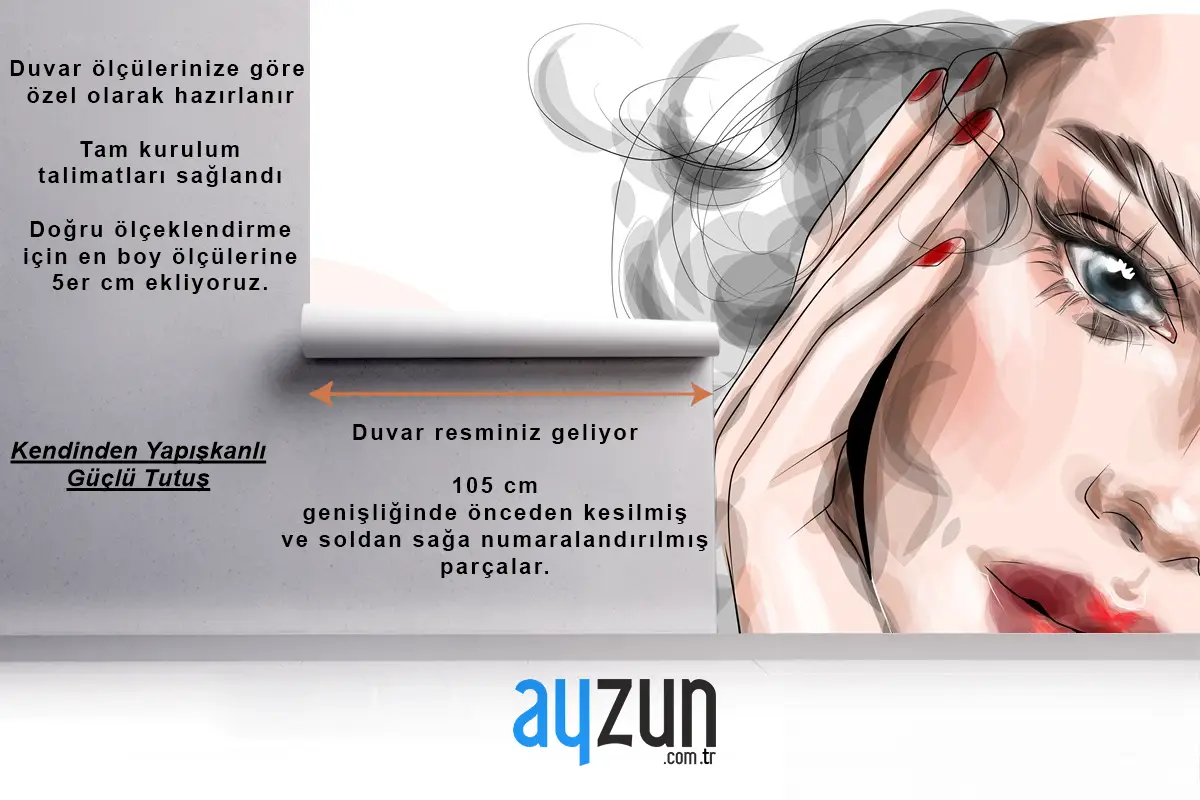 Sulu Boya Tarzı Güzellik Salonu Kadın Kuaför Duvar Kağıdı