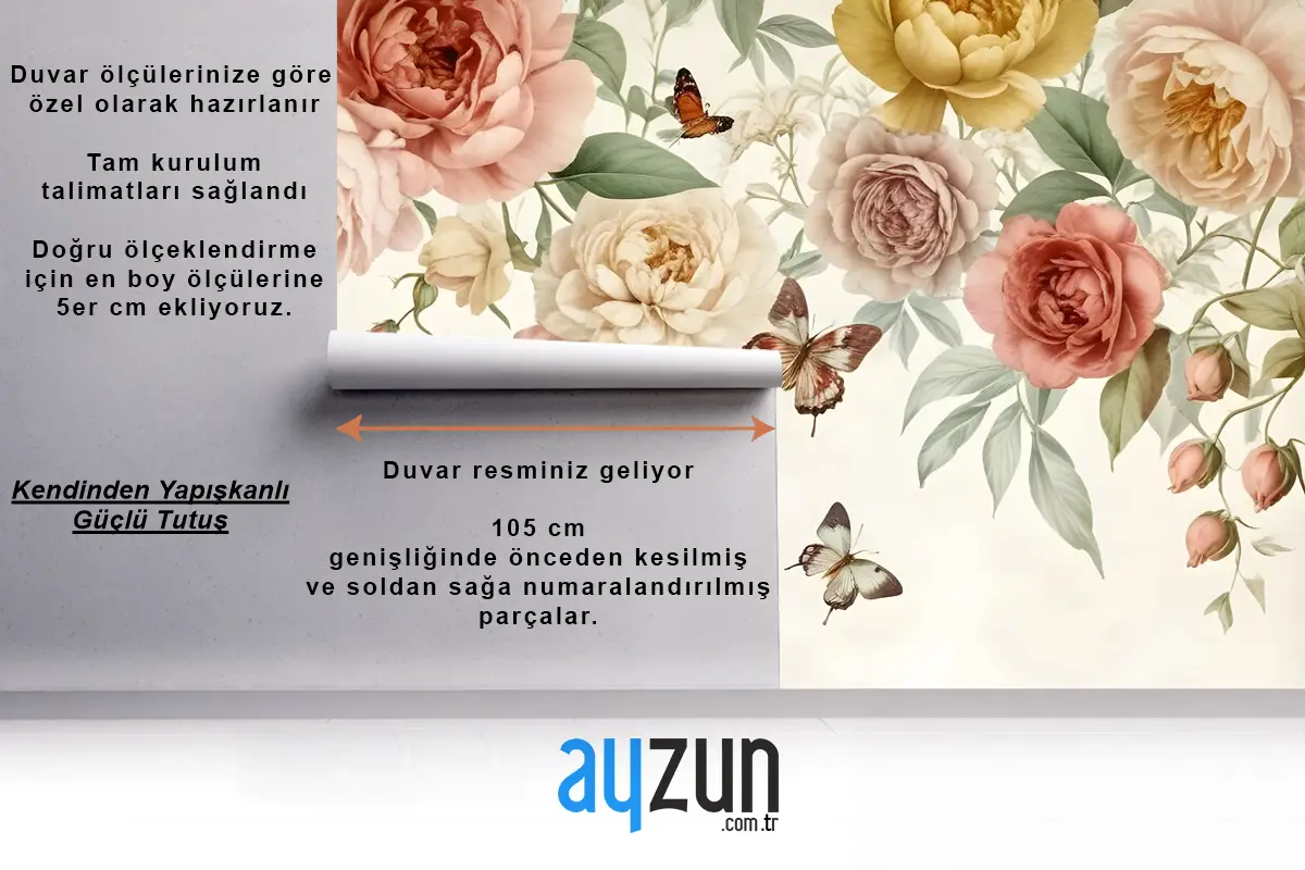 Yaz Çiçek Renkli Suluboya Çiçeği Duvar Kağıdı