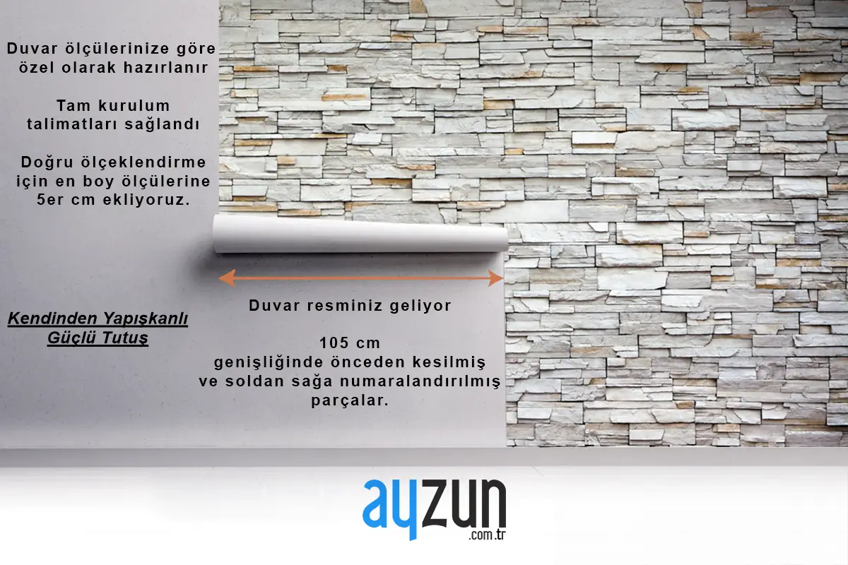 Taş Duvar Dokusu Ve Zemin 3D Duvar Kağıdı