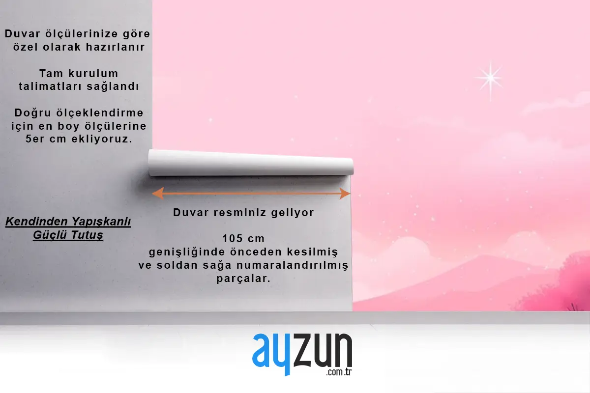 Ay Gökyüzünde Çocuk Odası Duvar Kağıdı