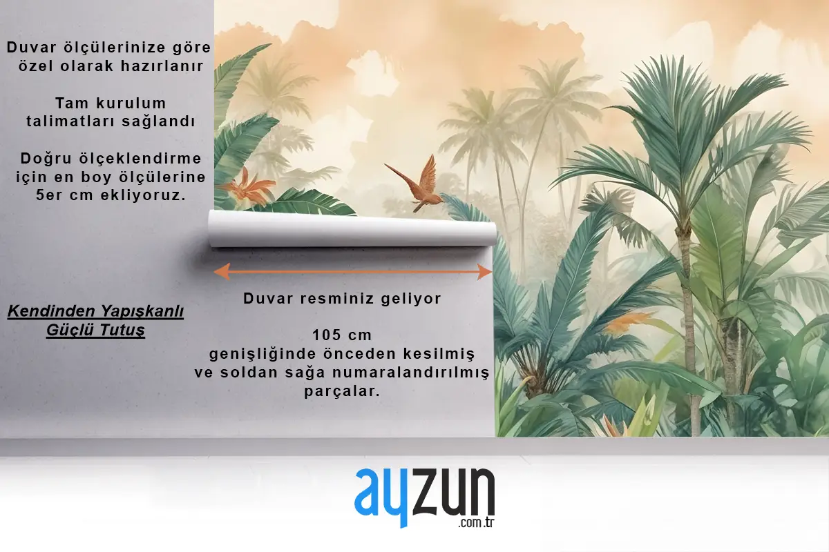 Kaplan Ve Tropikal Yapraklar Duvar Kağıdı