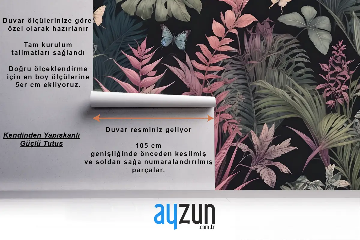 Tropikal Kelebekler Duvar Kağıdı