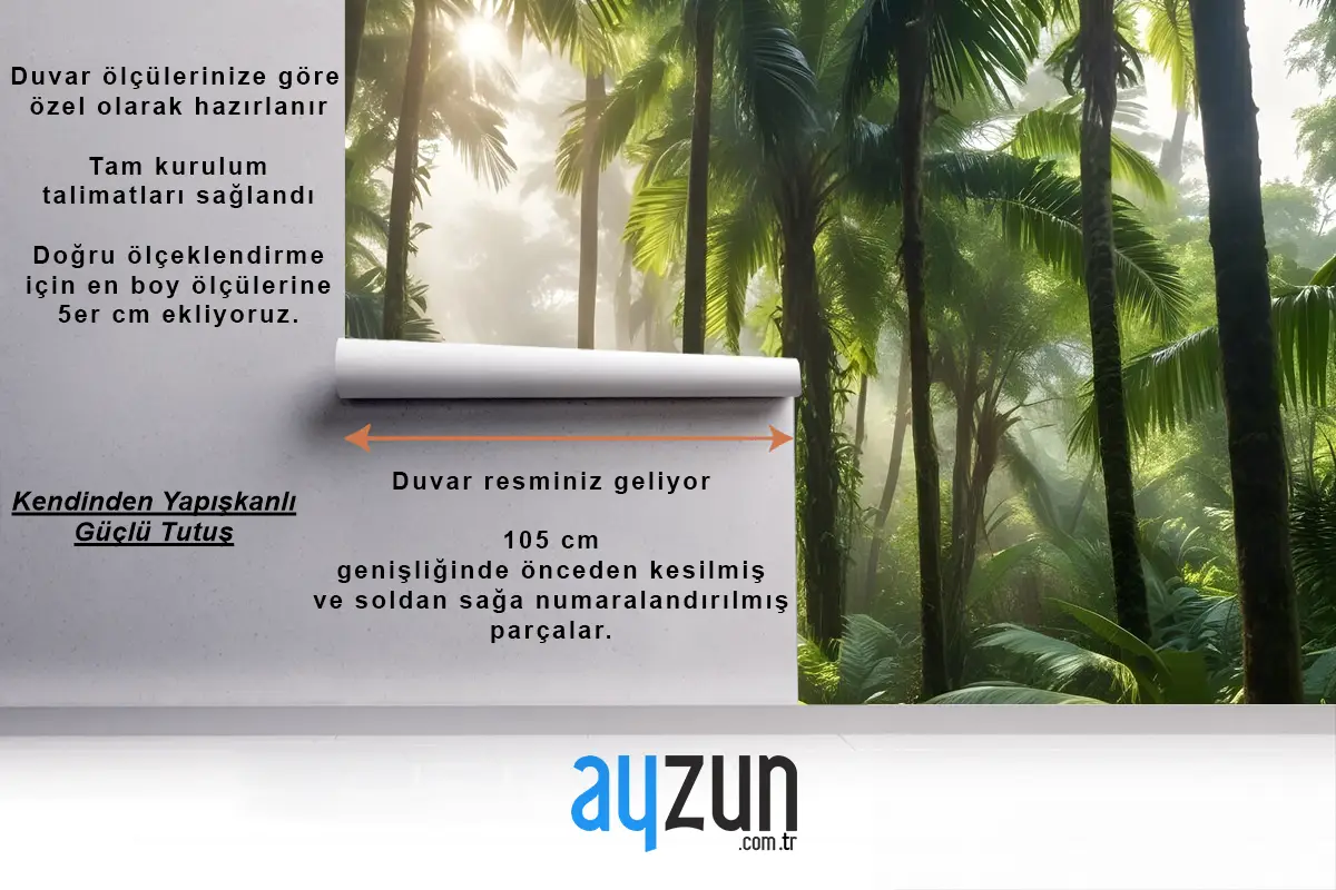 Tropikal Orman Orman Manzarası Duvar Kağıdı 