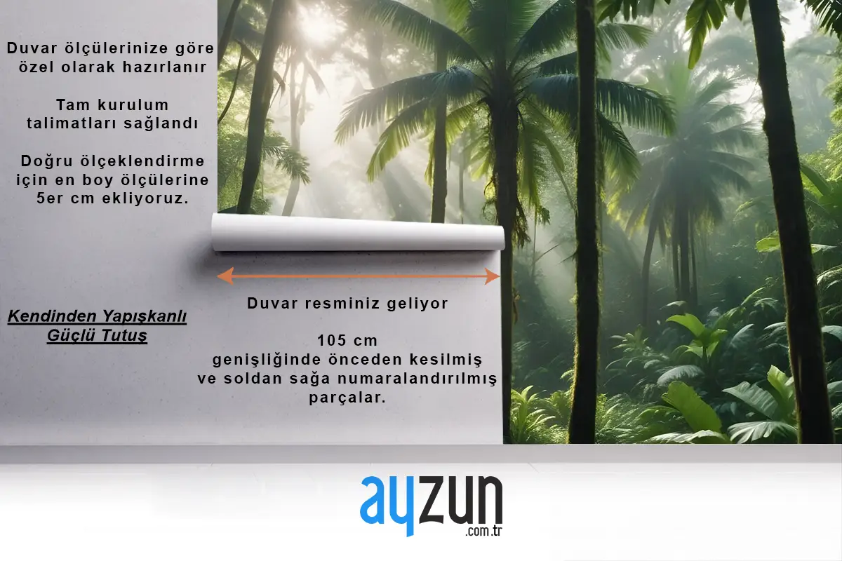 Tropikal Orman Orman Manzarası Duvar Kağıdı 