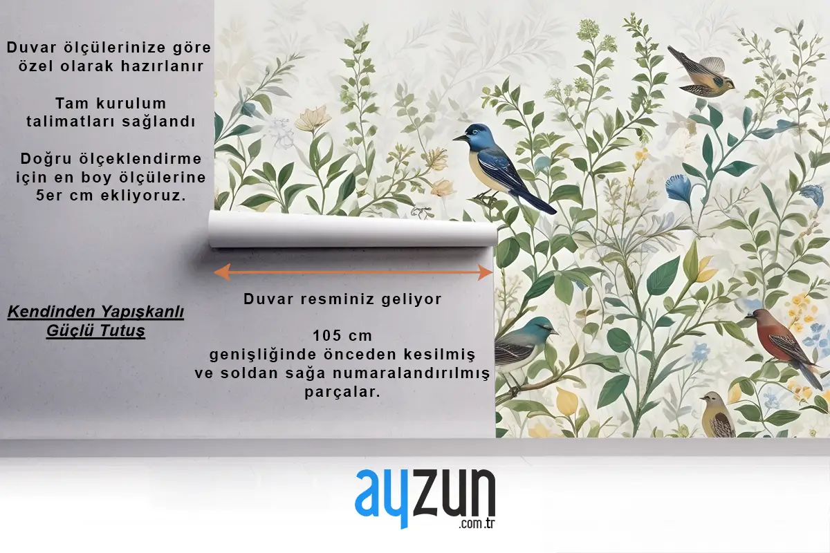 Leylek Duvar Kağıdı  Ile Tropikal Yeşil Yapraklar