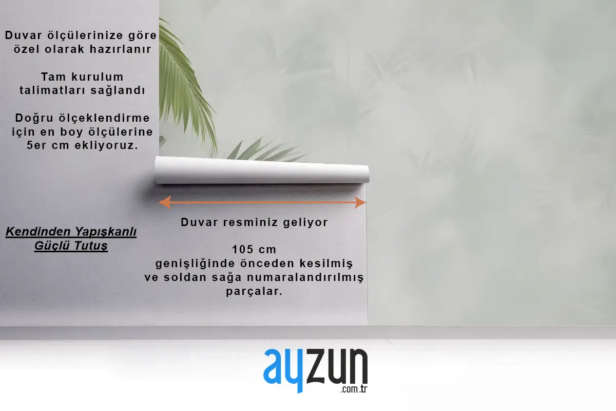 Tropikal Yeşil Palmiye Yaprakları Duvar Kağıdı