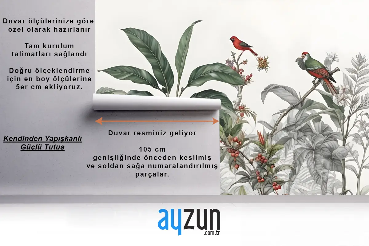 Tropikal Yapraklar Ve Meyveler Duvar Kağıdı