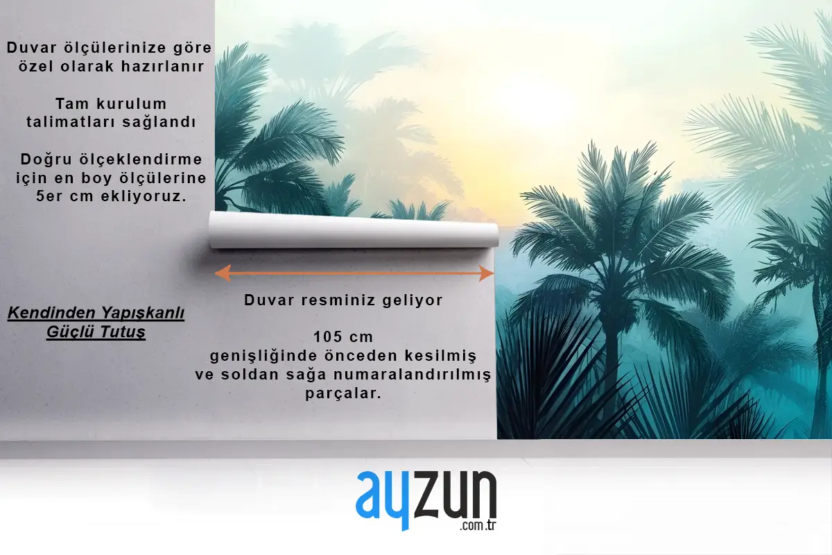 Tropikal Palmiye Ormanı Duvar Kağıdı 