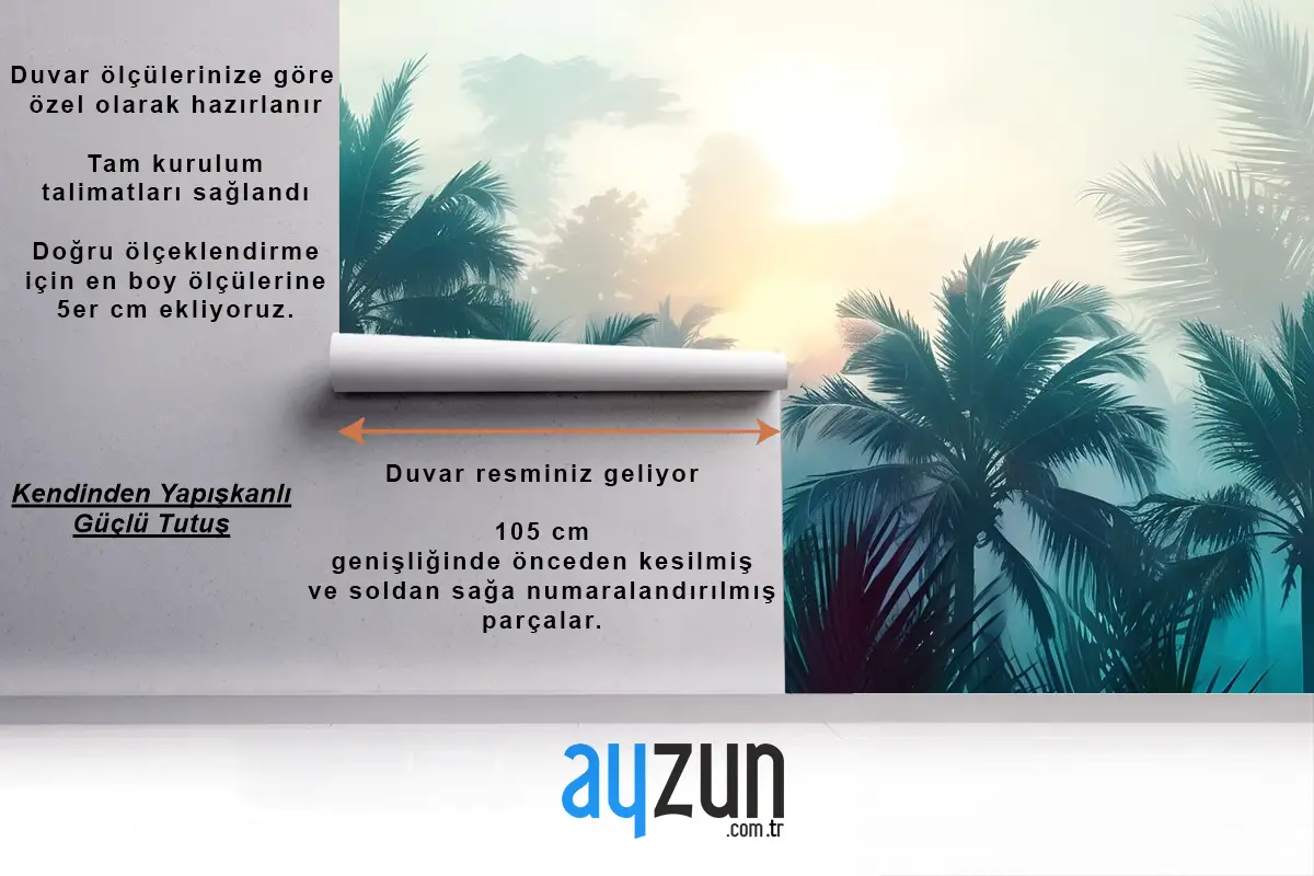 Tropikal Palmiye Ormanı Duvar Kağıdı 
