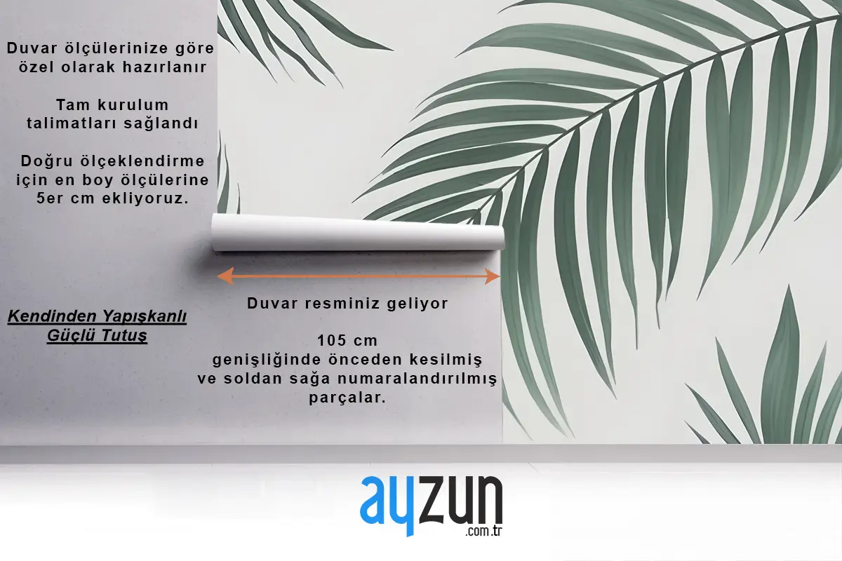 Tropikal Palmiye Mutfak Duvar Kağıdı