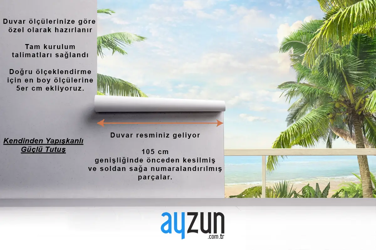 Tropikal Balkon Manzarası Duvar Kağıdı