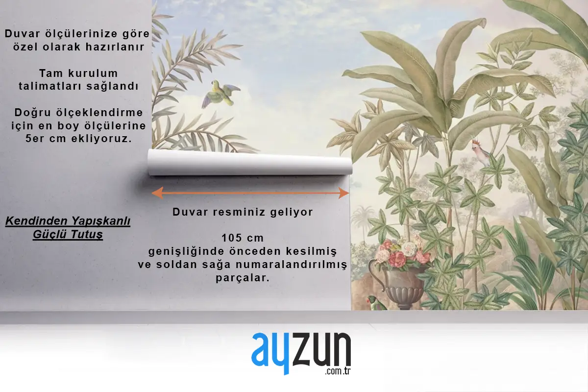 Tropikal Manzara Fresk Duvar Kağıdı