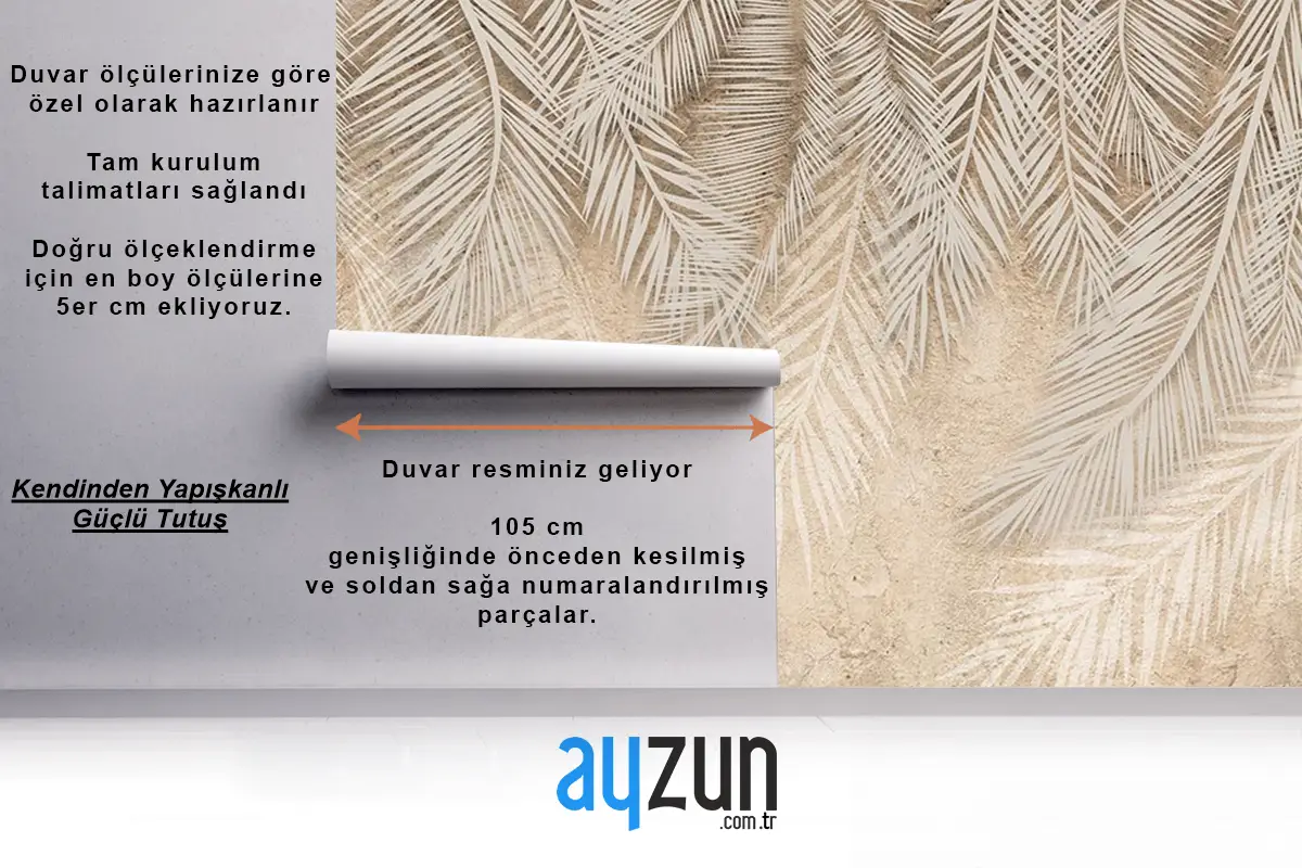 Tropikal Yapraklar Krembej Duvar Kağıdı