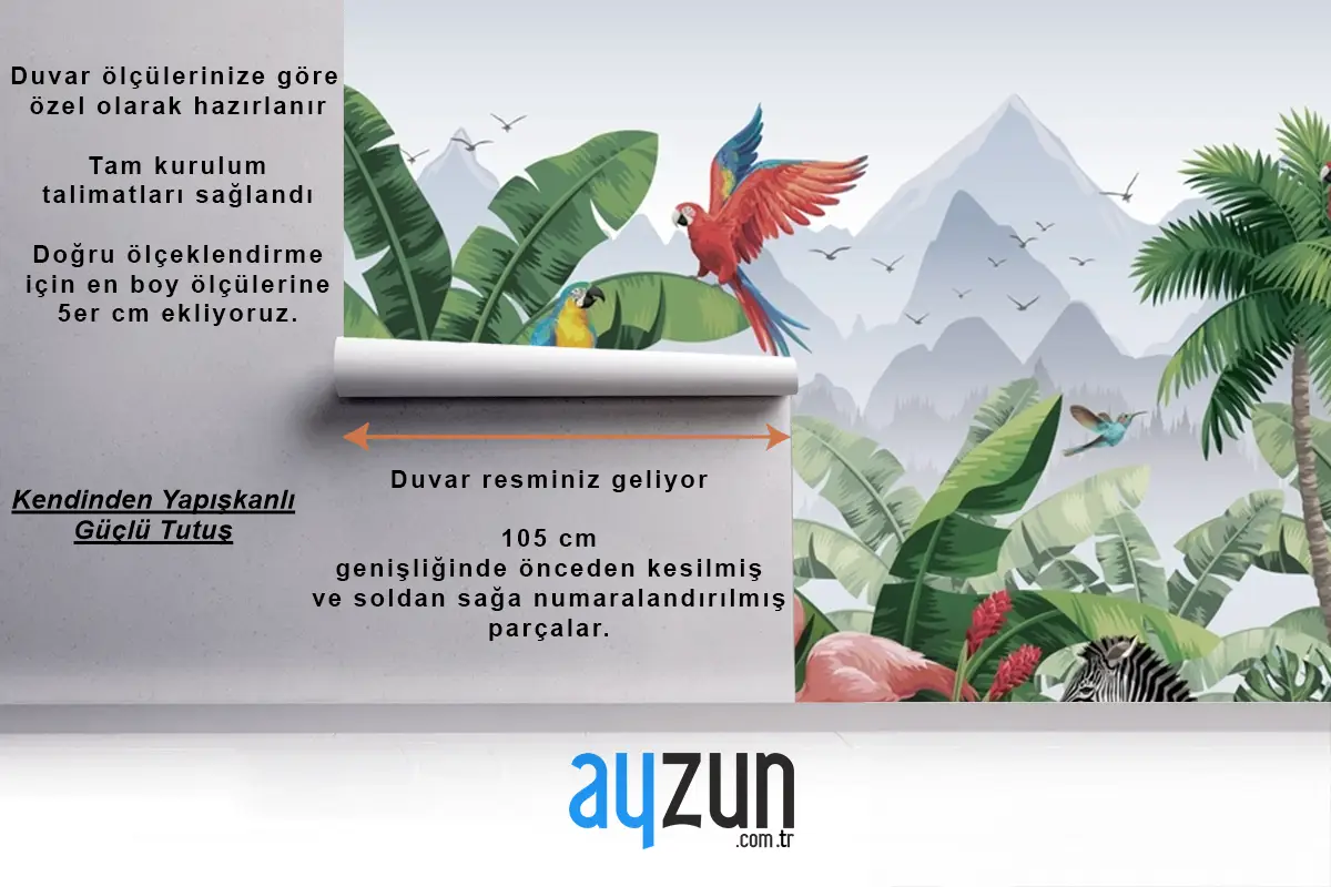 Tropiklerde Yaban Hayatı Çocuk Odası Duvar Kağıdı
