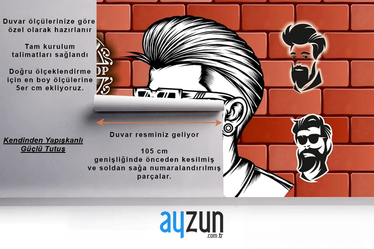 Tuğla Arka Plan Barbershop Duvar Kağıdı