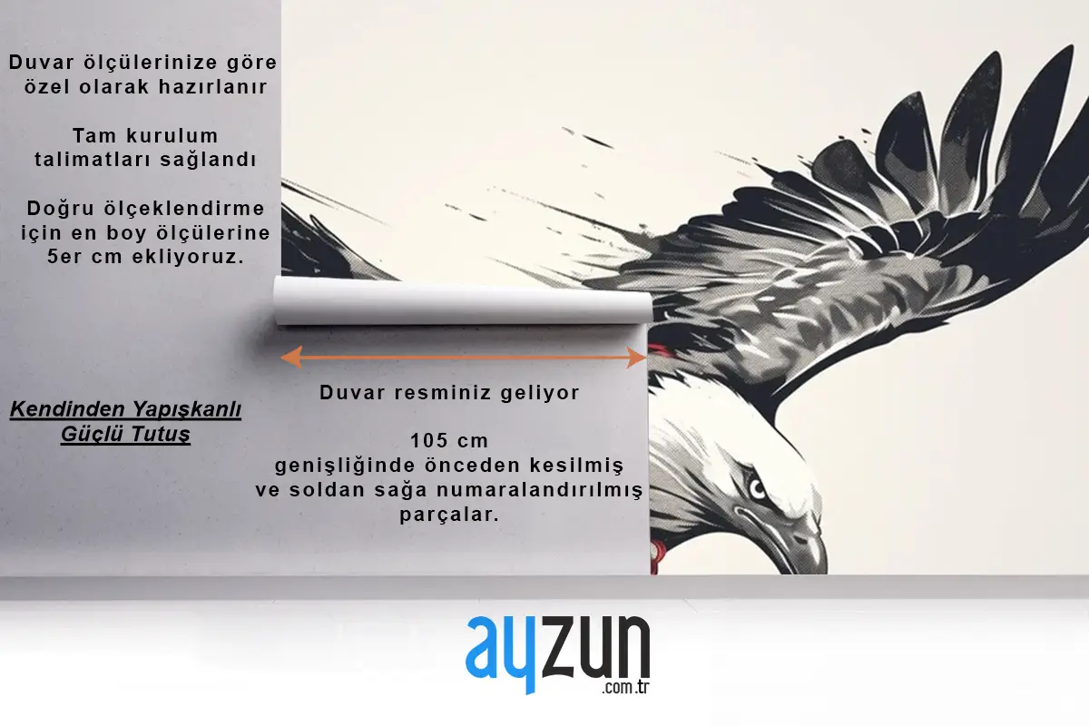 Uçan Kartal Maskot Kuş Krem Arka Plan Duvar Kağıdı