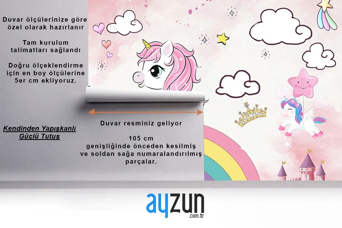 Unicorn Çocuk Odası Duvar Kağıdı
